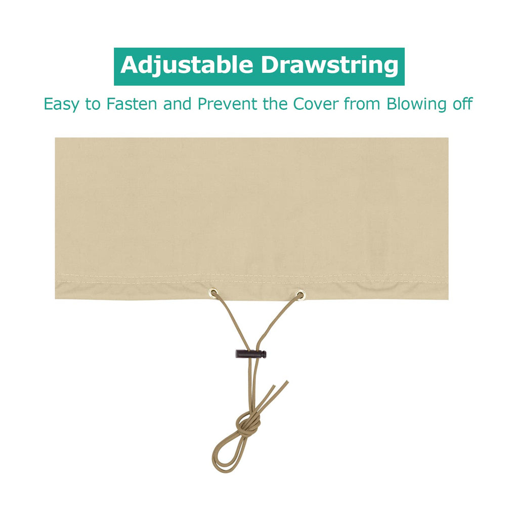 Waterproof Round Fire Pit Cover, 45"D x 22"H, Beige