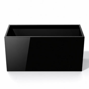 Metal Planter Box - 30" L x 11" W x 13" H Glossy Black Heavy Duty Large Rectangular Steel Modern Plant Pot, Indoor