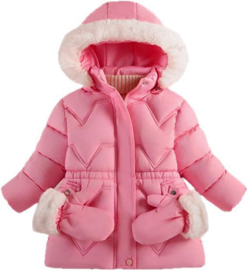 Girls Winter Coats Puffer Jackets For Kids Collar Hooded Parka