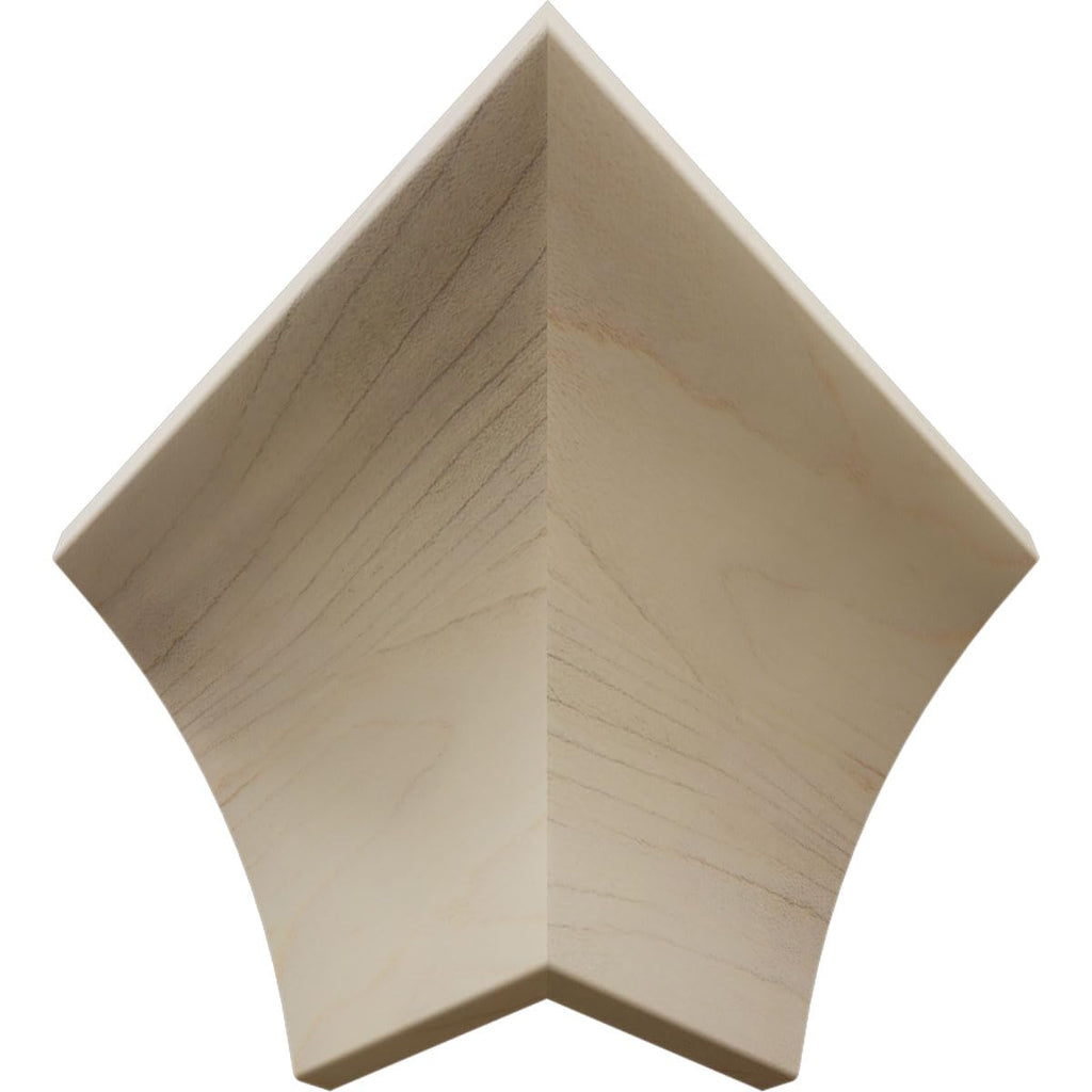 3 1/2"P x 4"H Solid Hardwood Stain Grade Crown Moulding Outside Corner, Maple (Matches