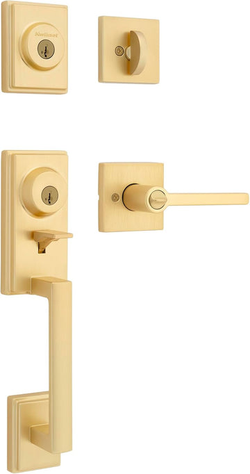 Peralta Front Door Lock Handle and Deadbolt Set, Entry Handleset Exterior with Interior Reversible Lever - Door Handleset