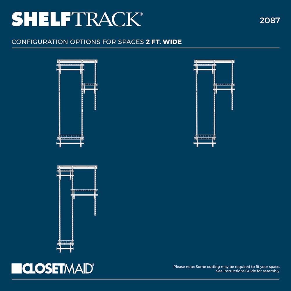 ShelfTrack Wire Closet Organizer System, Adjustable from 2 to 4 Ft., With Shelves, Clothes Rods, Hardware, Durable