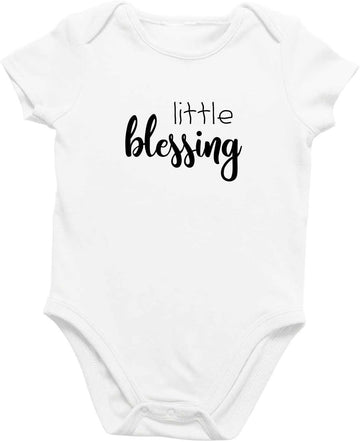 Organic Cotton Baby Onesie "Little Blessing" Infant Bodysuit, Soft Breathable Newborn Outfit, Unisex Baby Clothes