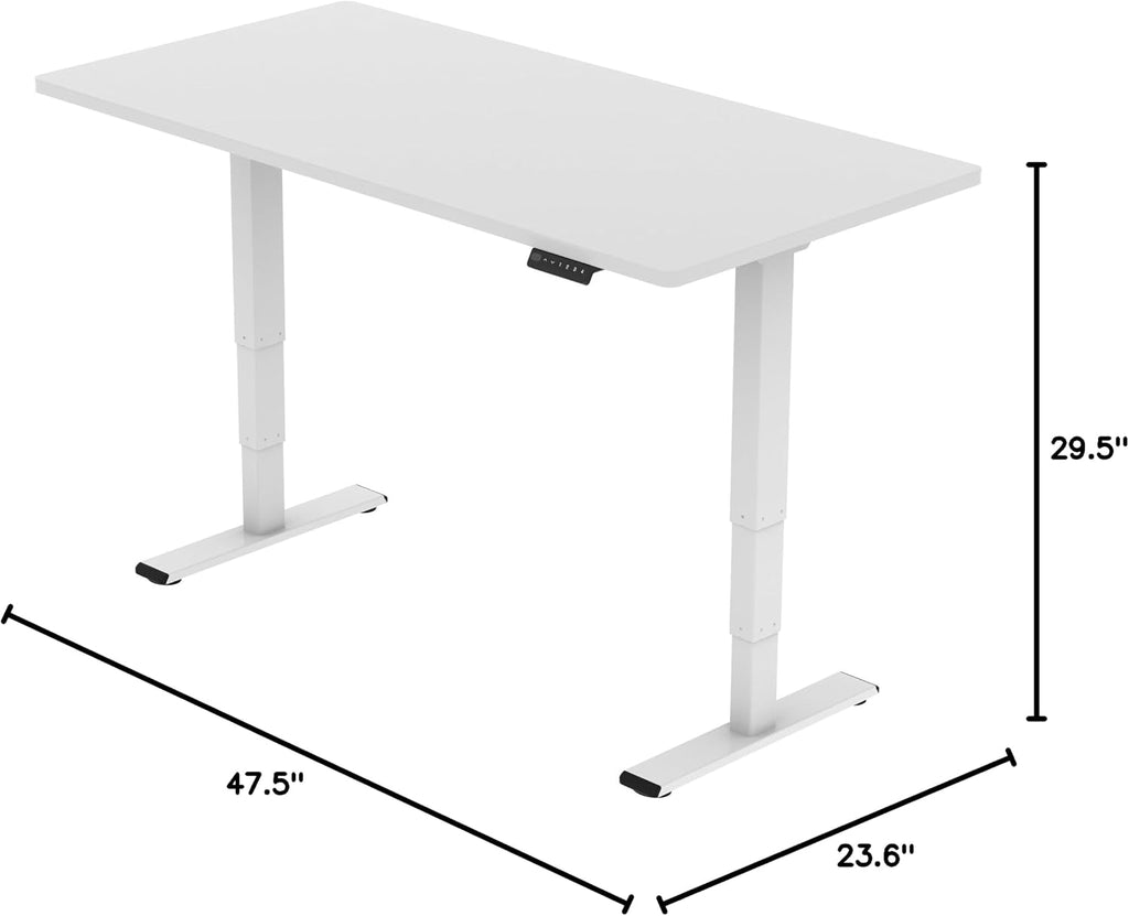 E6 Dual Motor Standing Desk Frame 3 Stages Electric Height Adjustable Stand Up Desk Frame Only (White)