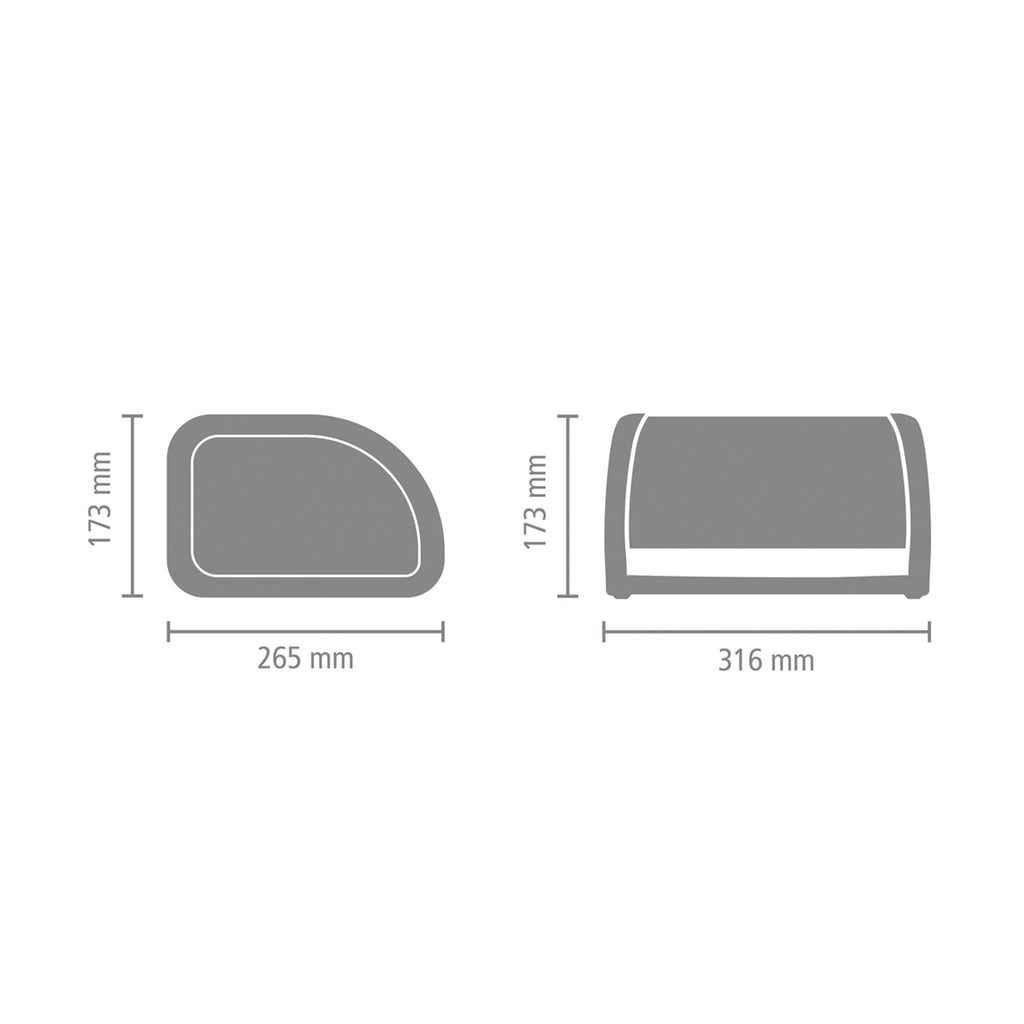 Roll Top | Medium | Matt Steel | Large Metal Front Opening Bread Store Countertop | Partly Flat Top for Extra