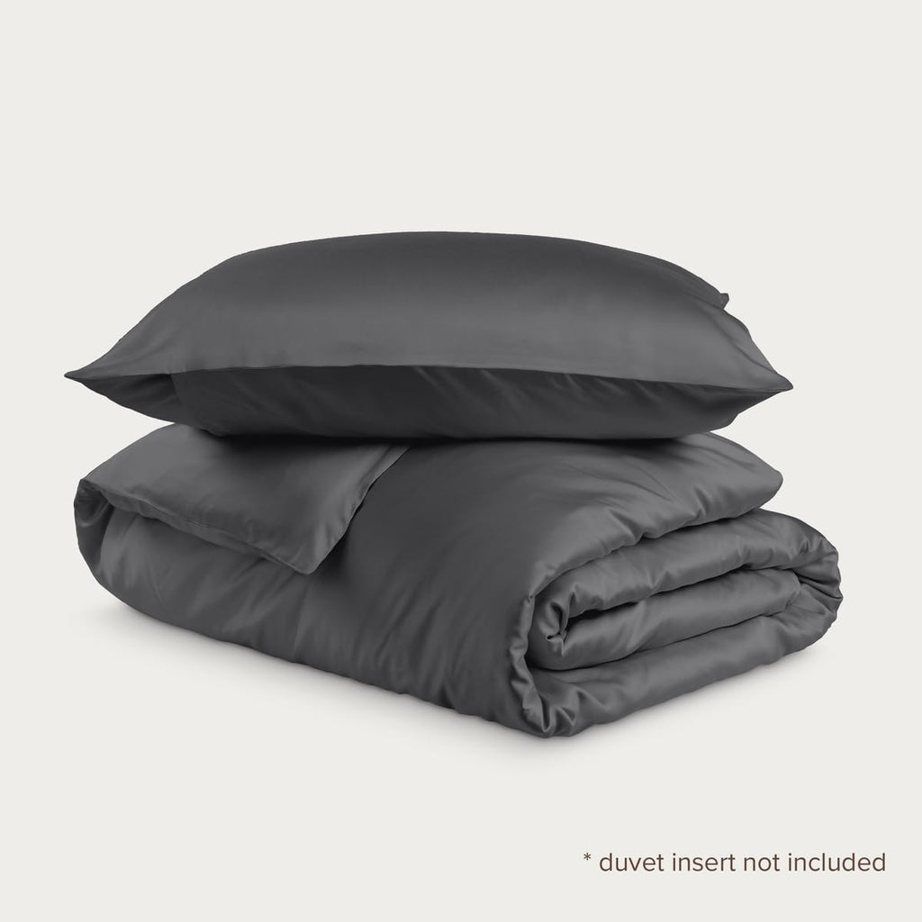100% Rayon Made from Bamboo Duvet Cover Set (Twin/Twin XL, Grey)
