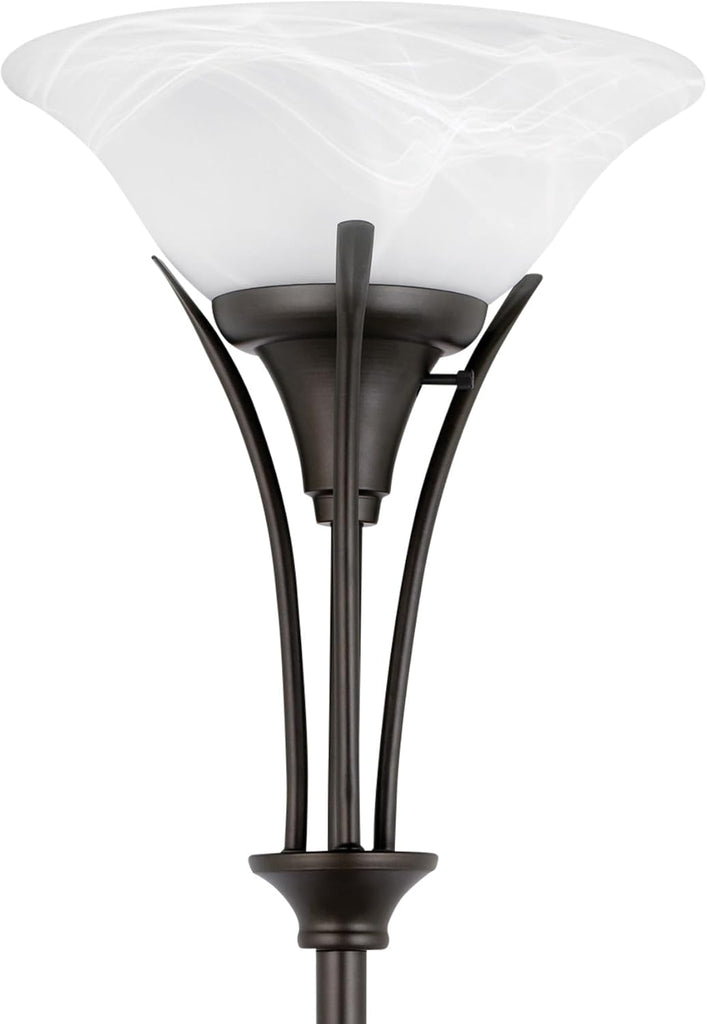 63361 Gatineau 71" Dark Bronze Floor Lamp with Alabaster Glass Shade
