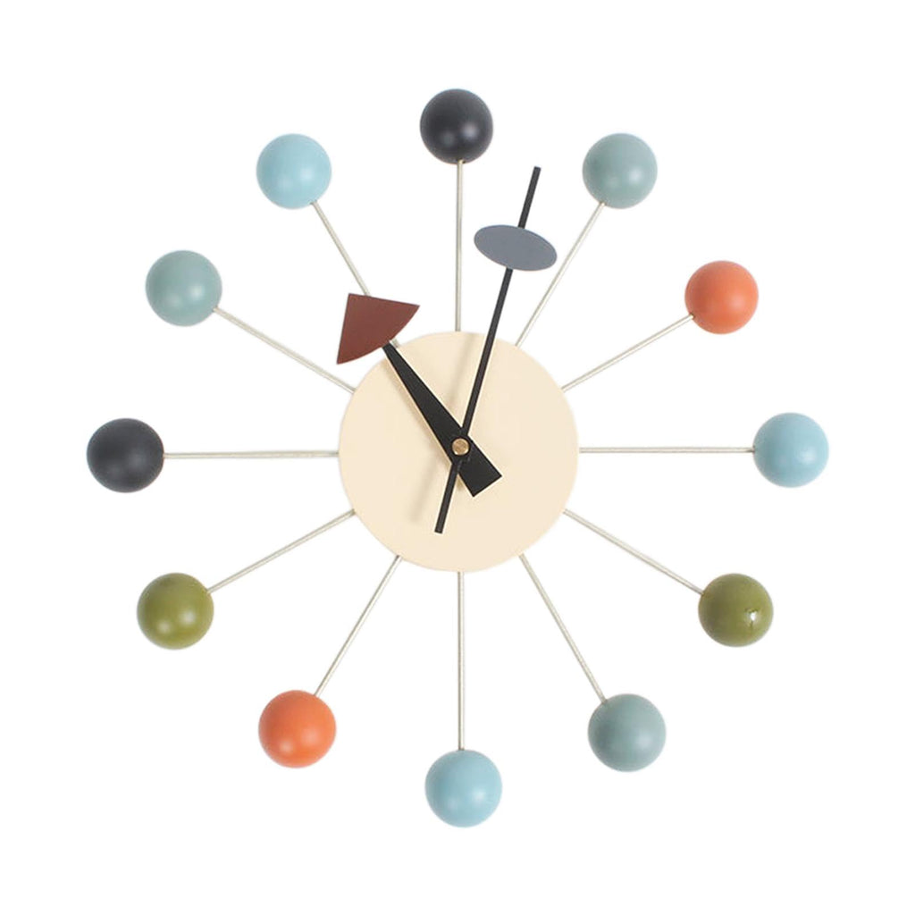 Inspired Nelson Style Round Ball Wood Wall Clock Decorative Wall Clock No Ticking Wall Hanging Clock Mid Century Home Decor Clocks
