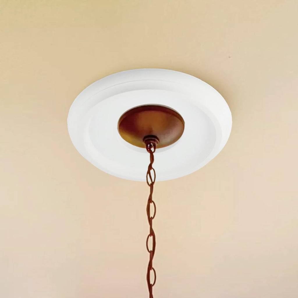 PU Ceiling Medallion Sturdy Decorative For Elevating The Look Of Your Home Lighting Fixtures And Chandeliers White
