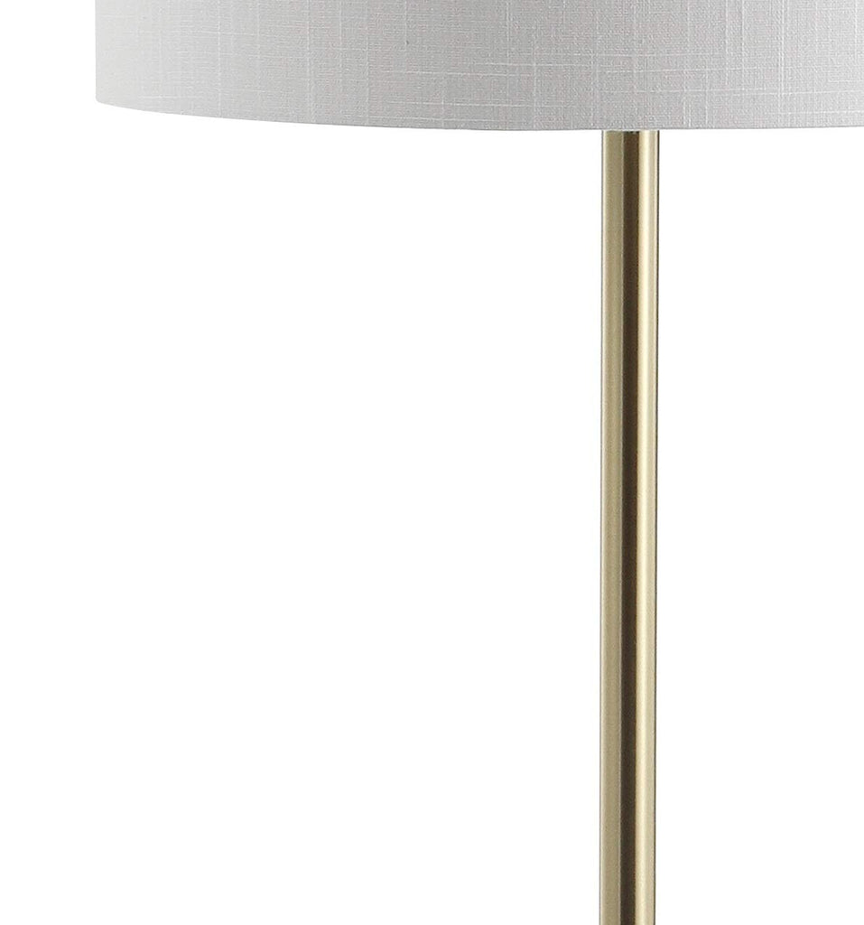Luce Floor Lamp with Wood Side Table 59", Black/Brass Gold