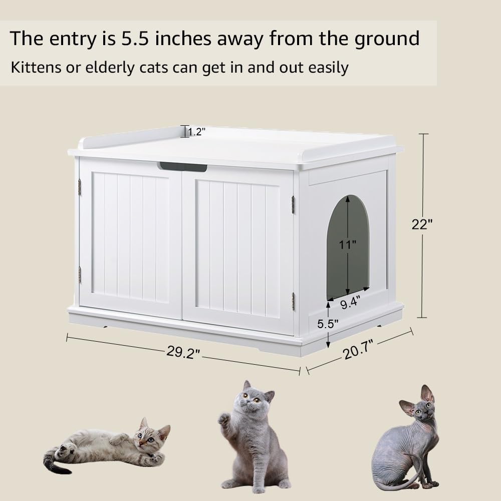 Cat Litter Box Enclosure Furniture, Hidden Litter Box Cover