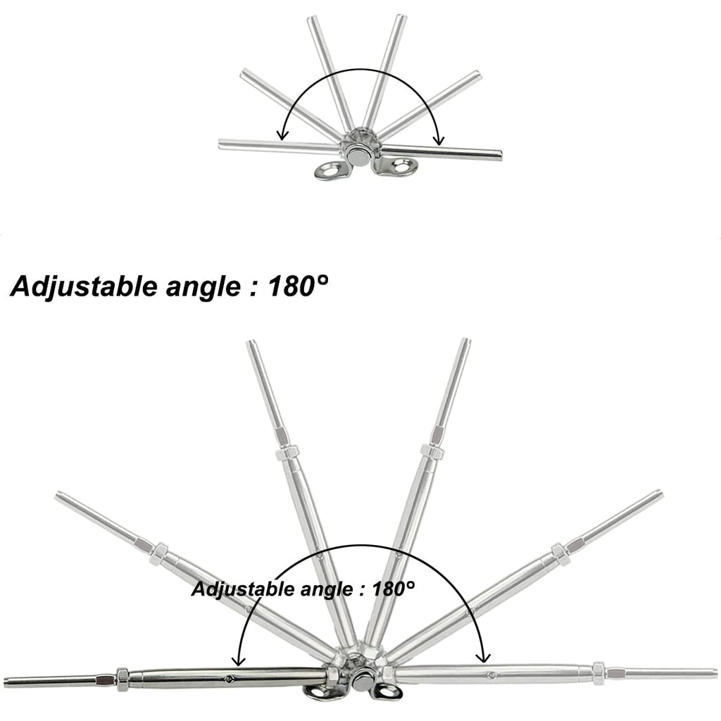 T316 Marine Grade Stainless Steel Cable Railing Hardware Kit for 1/8 Inch Cable Railing System, 32 Pairs, Adjustable