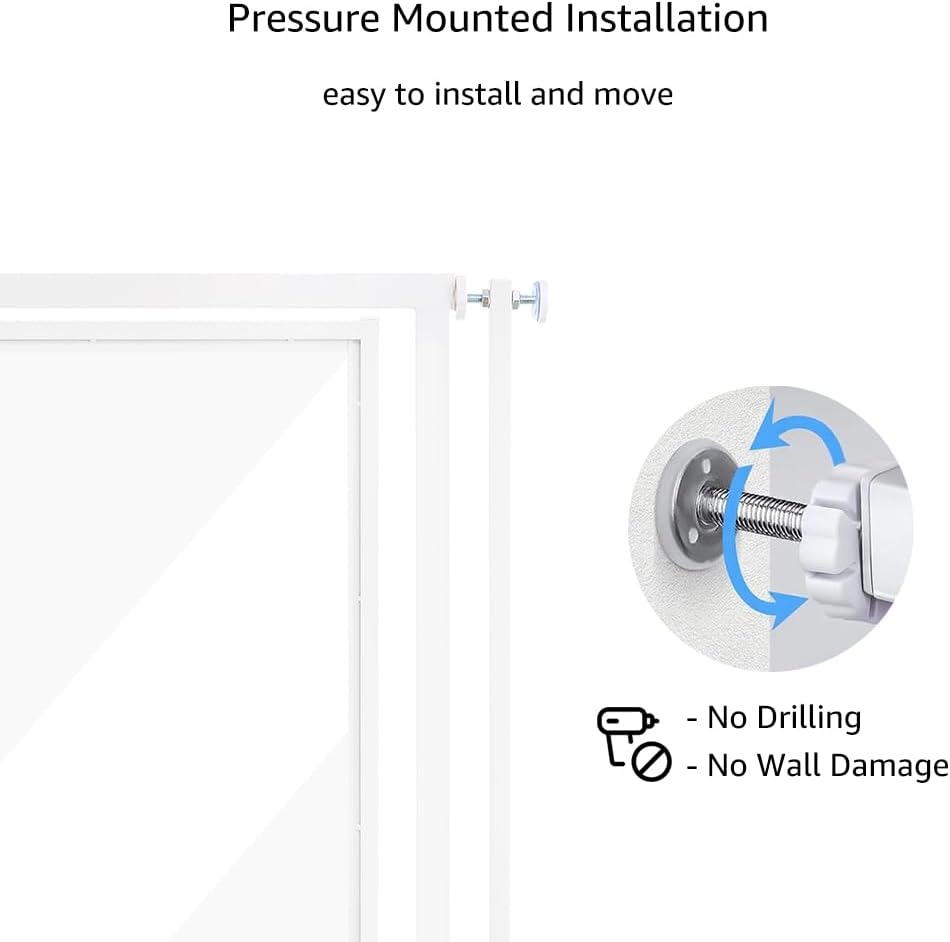 Extra Tall Cat Gate, 79" Tall Anti-Climb Clear Pet Barrier