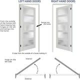 Prehung Interior Door, 32" x 80", 5-Lite Frosted Glass, Prehung Door, Right-Handed, White MDF with Door Jamb &
