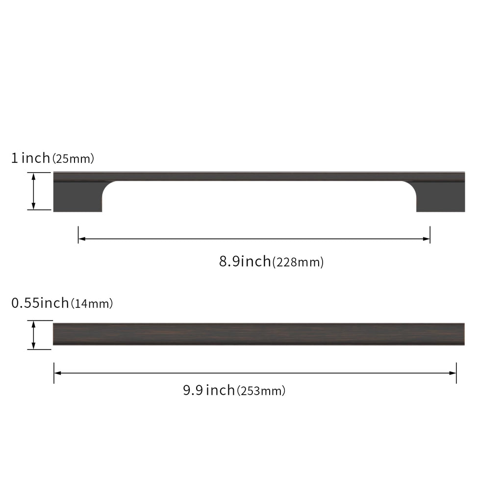 10 Pack 9 Inch(228mm) Oil Rubbed Bronze Cabinet Pulls Kitchen Cabinet Handles Cabinet Pulls Cabinet Hardware for