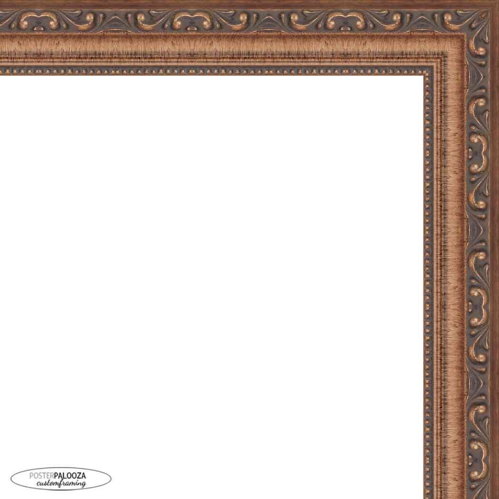 4x4 Inch Frame Gold Vintage Antique Solid Wood Picture Frame | 1.25 Inch Moulding Width | Includes UV Acrylic