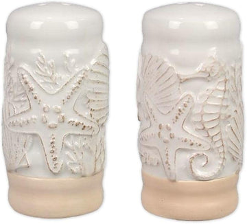 Ceramic Coastal Salt and Pepper Shakers - Set of 2