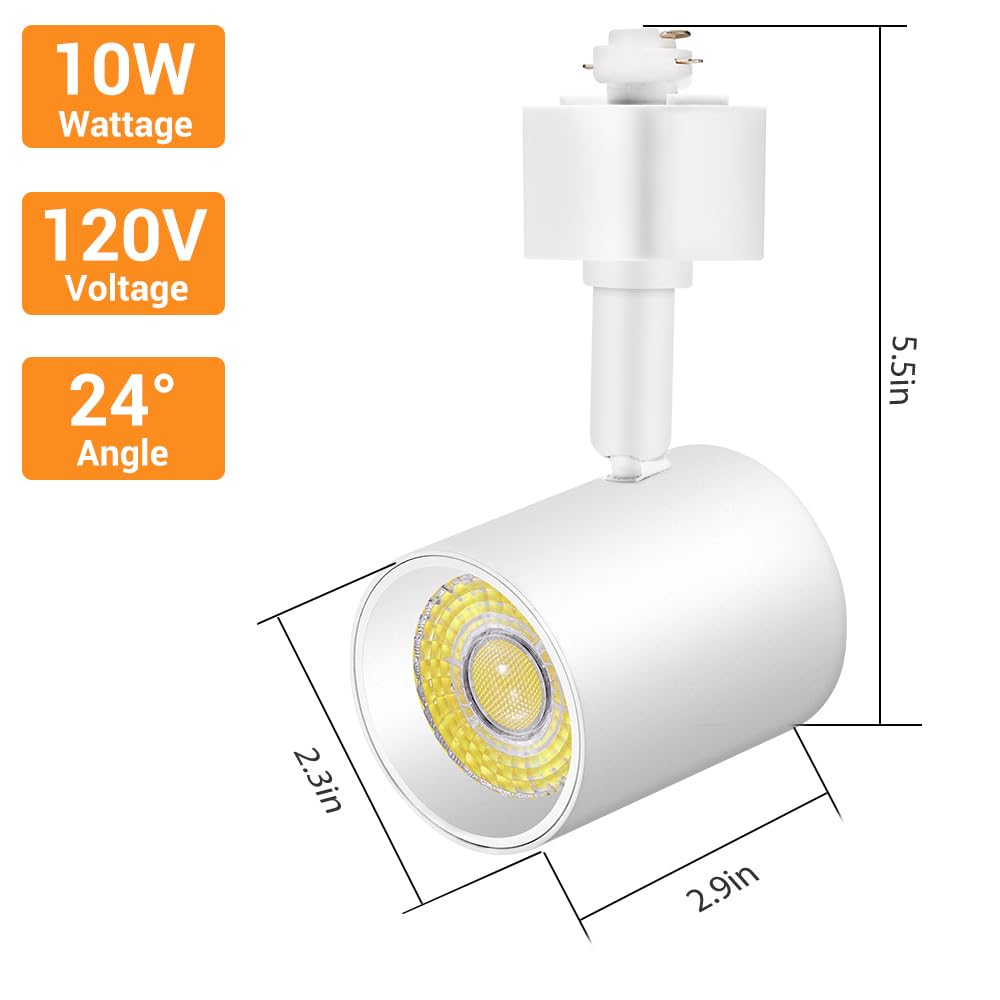 LED Track Lighting Heads H Type Track Light Heads Dimmable, 2000K 3000K 4000K 5000K 6000K Adjustable, Flicker