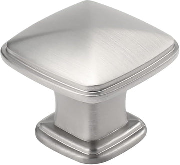 30 Pack Cabinet Knobs Brushed Nickel Drawer Knobs Silver Square Kitchen Hardware Satin Nickel Door Handles ,Zinc Alloy