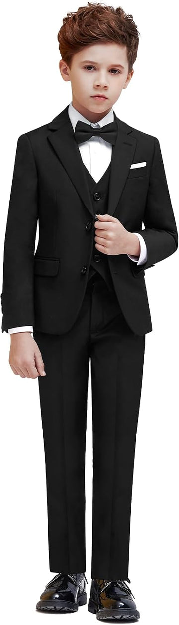 Boys Suit Piece 4 Fits Extra Husky/Husky/Slim/Regular Adjustable Waist + Suspenders