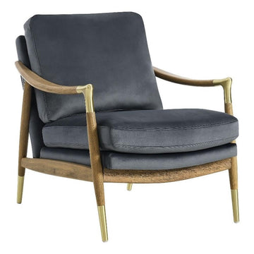 Langford Stain-Resistant Performance Velvet Armchair - Mid Century Modern Velvet Chair with Wood Frame - Upholstered