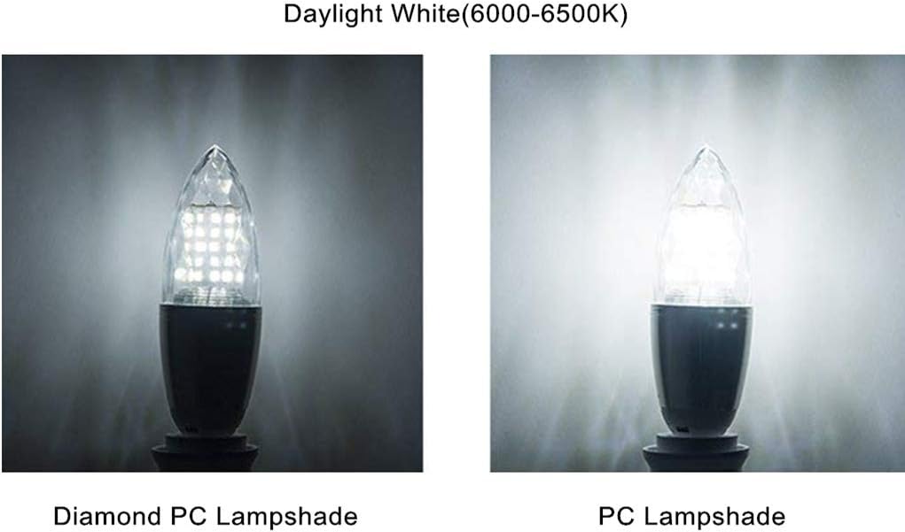 E12 LED Candelabra LED Bulbs 12W,12W Daylight White 6000K LED Candle Bulbs,Incandescent 80-100W Bulb Equivalent,E12