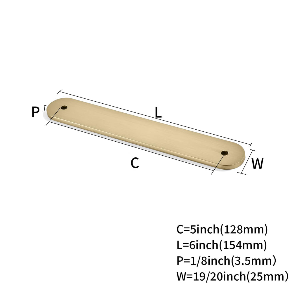 10 Pack Champagne Bronze Cabinet Hardware Handle Pull Backplate/Back Plate - 5" Inch (128mm) Hole Centers