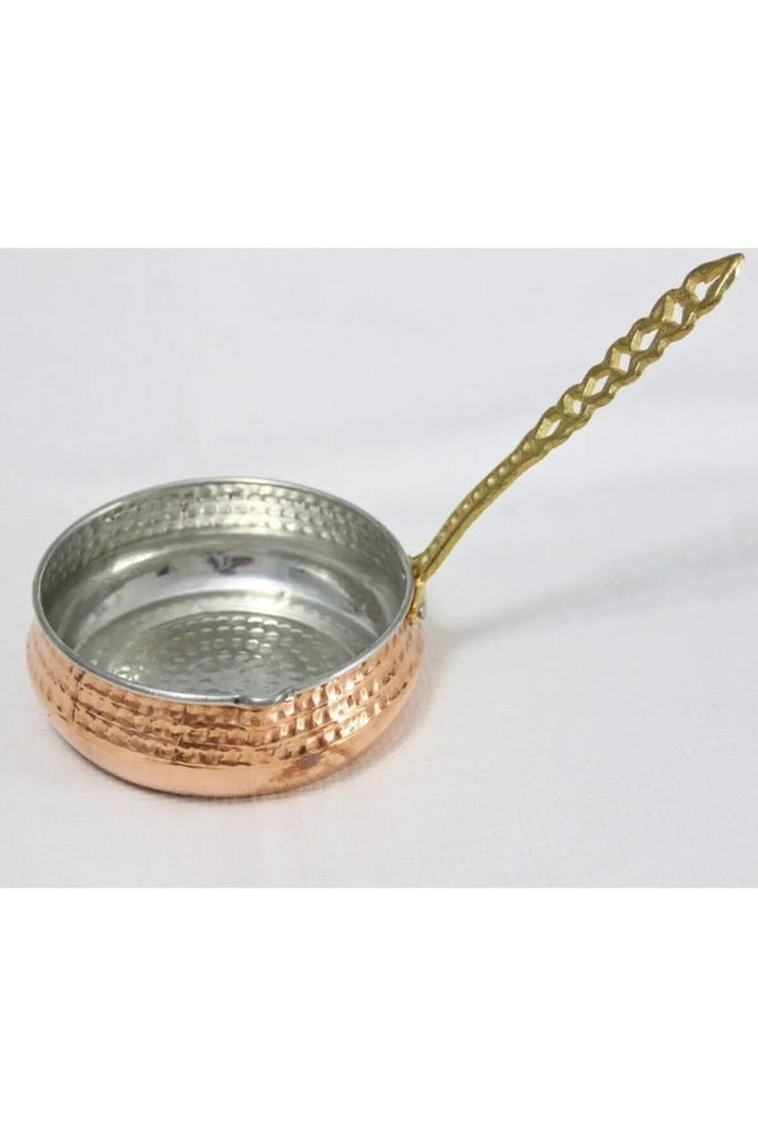 4.3 in Copper Sauce Pan - Frying Pan with Brass Handle, Tin Lined, Oven Safe, Handcrafted for Even Heat Distribution