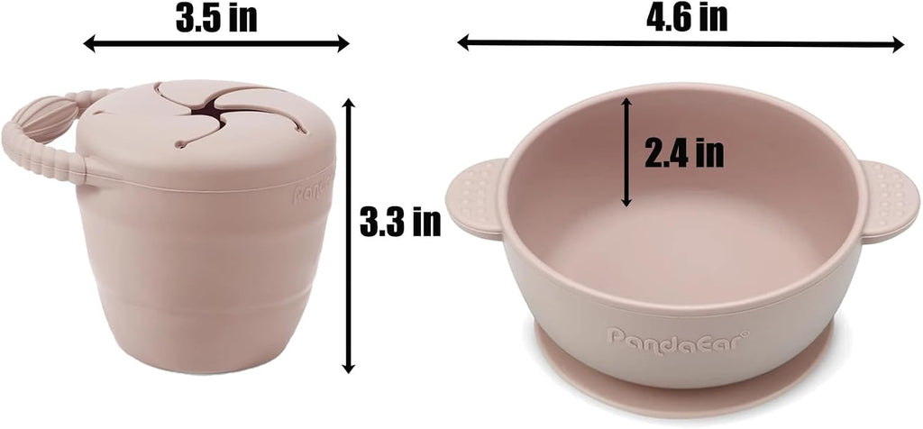 9 PCS Silicone Baby Feeding Set, Suction Plate & Utensils