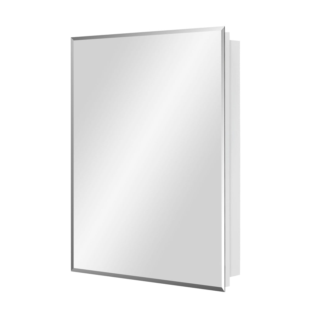 Bathroom Medicine Cabinet with Beveled Edge Mirrored Door 24 x 30 inch, Recessed or Surface Mount, with Adjustable