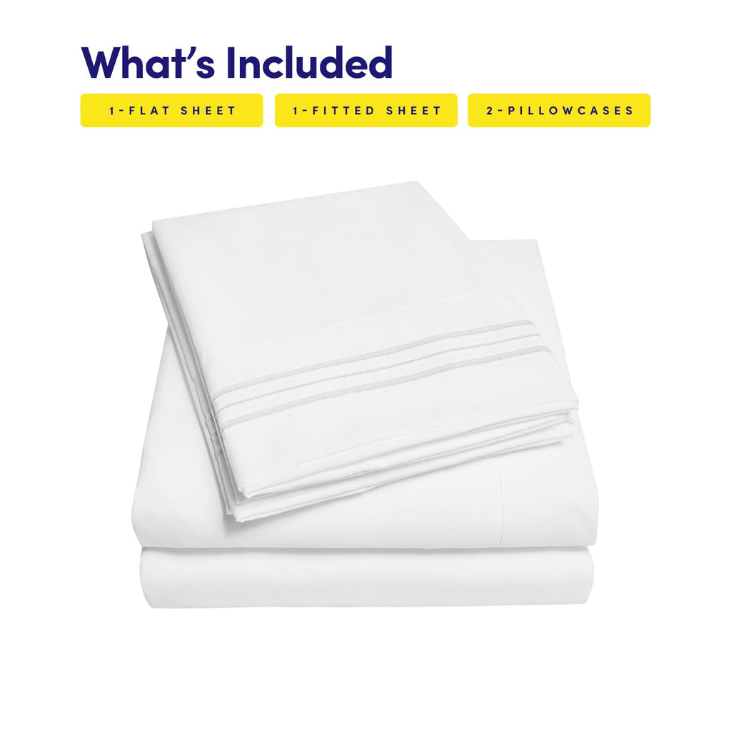 1500 Supreme Collection California King Sheet Sets White - Luxury Hotel Bed Sheets and Pillowcase Set for California
