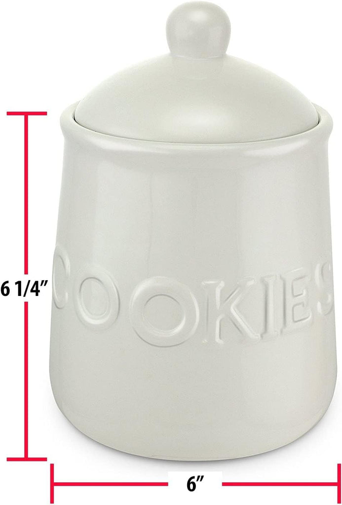 Ceramic Cookie Jar With Airtight Lid | Cookie Container Measures: 6 1/4" L x 6 1/4" W x 8 1/2" H