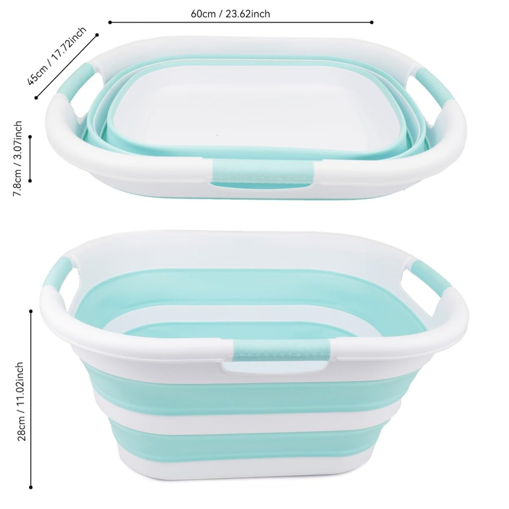 40L (10.5 gallon) Collapsible Plastic Laundry Basket - Foldable Pop Up Storage Container/Organizer - Portable Washing