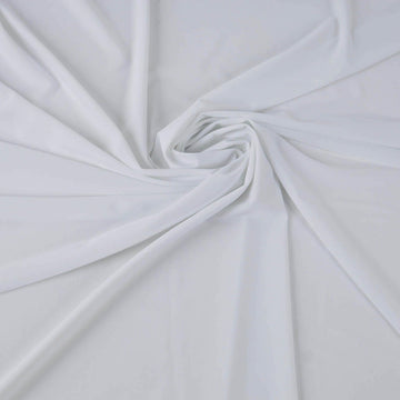 Matte Nylon Spandex Fabric 4 Way Stretch Tricot Milliskin for Sewing Swimsuit Activewear - 60 Inch Wide (White, 1