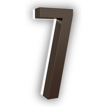 7 Inch Backlit LED House Number, 5000K White Light, ABS (7, Bronze)