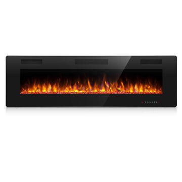 60 Inch Electric Fireplace in-Wall Recessed and Wall Mounted, Fireplace Heater and Linear Fireplace with Multicolor