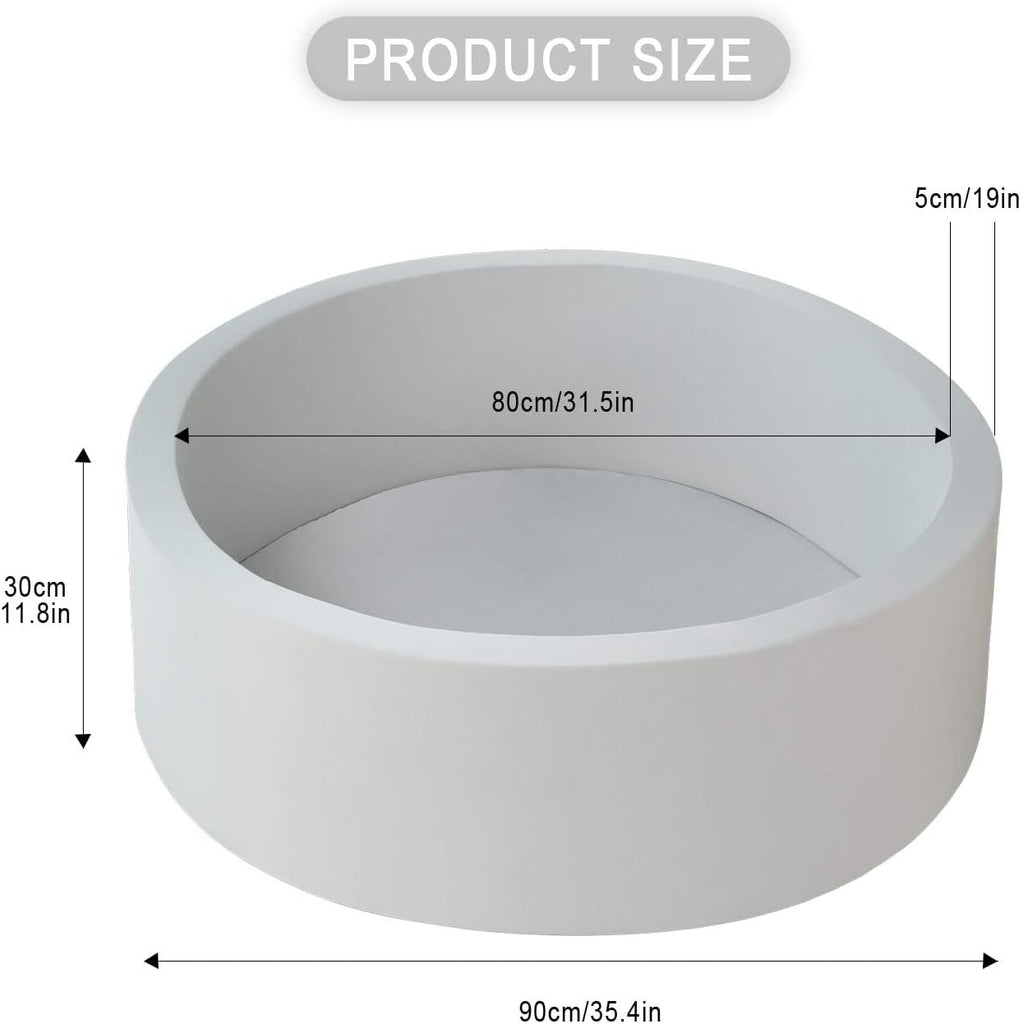 Soft Ball Pit for Toddler, 35" x 12" Foam Ball Pit with Removable Cover, Indoor Memory Sponge Round Ball Without