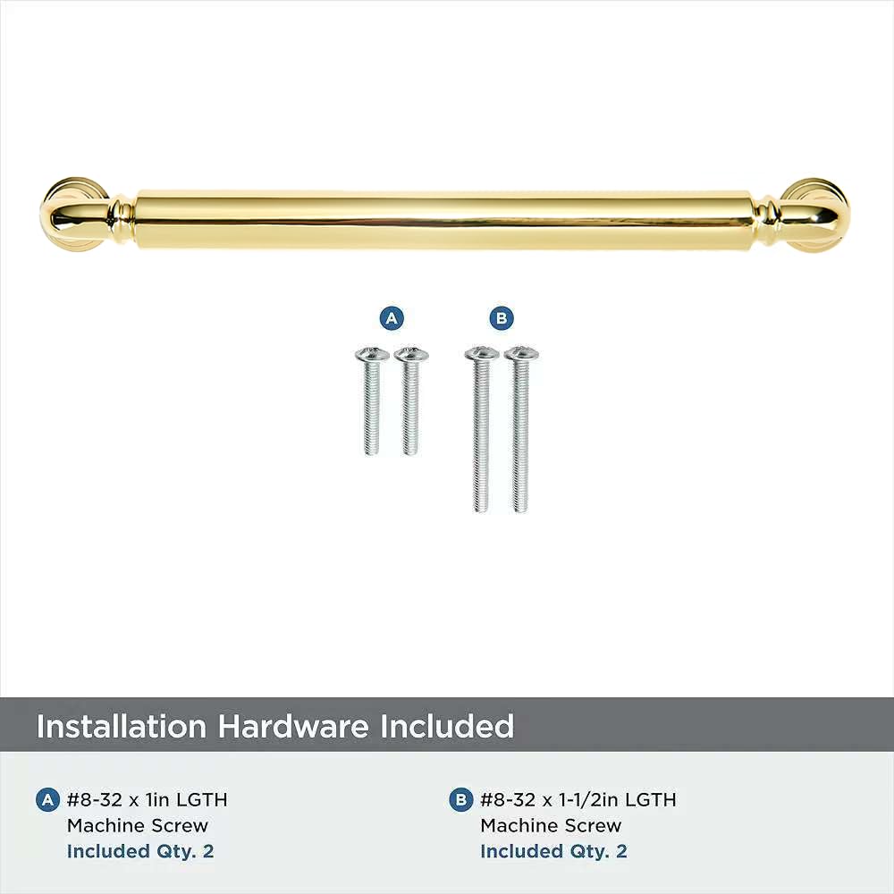 Polished Brass Heavy-Duty Solid Cabinet Pulls, 5 Inch (128mm) Hole Center,Polished Gold Drawer Pulls, Cabinet