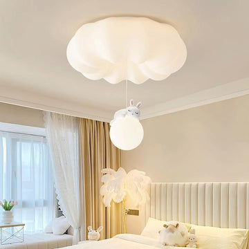 Cloud Ceiling Lights Cartoon Bear Rabbit Nordic Modern LED Ceiling Light Flush Mount White Kids Ceiling Light Round