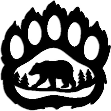 Bear Paw Forest Silhouette Metal Wall Art Decor Outdoor Decor Metal Signs Rustic Farmhouse Style Stunning Wall Decor