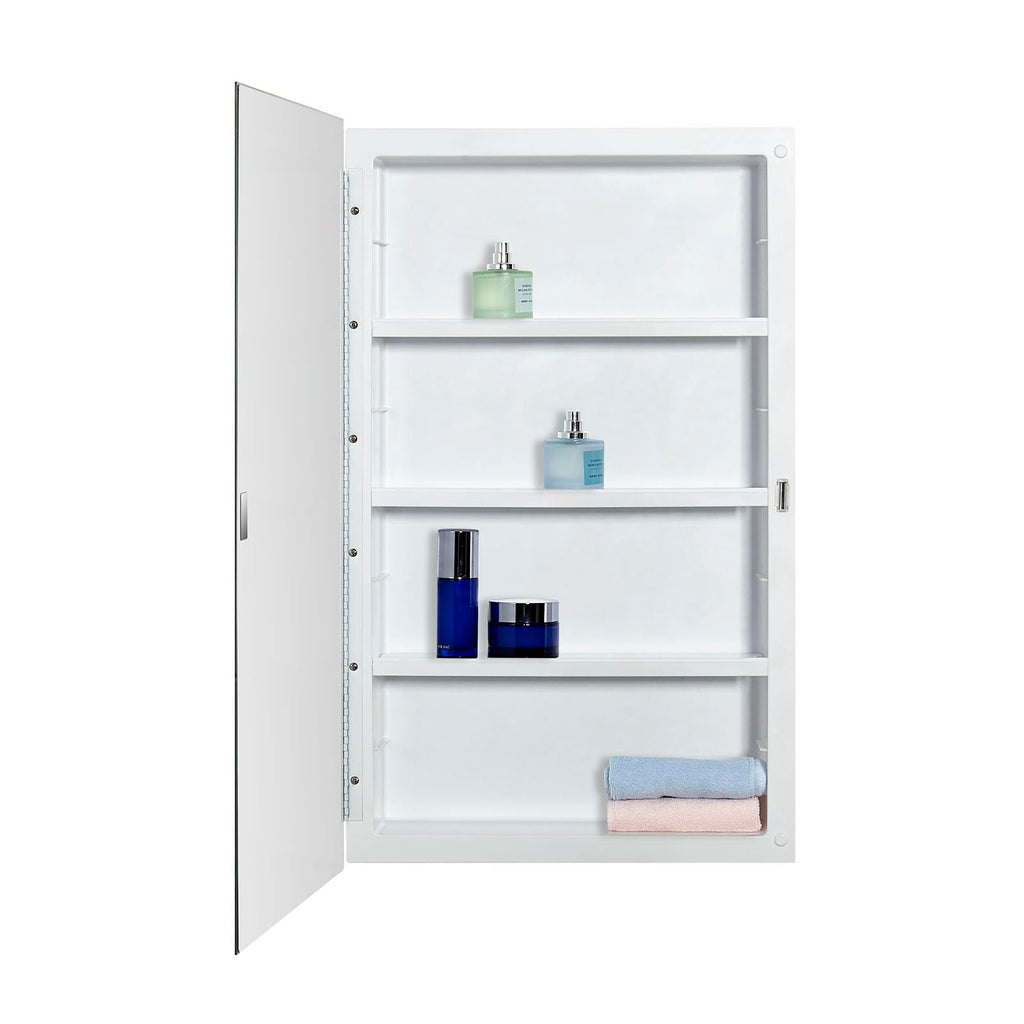Plastic Medicine Mirror Cabinet 16 x 26 inch, Surface and Recessed Mount