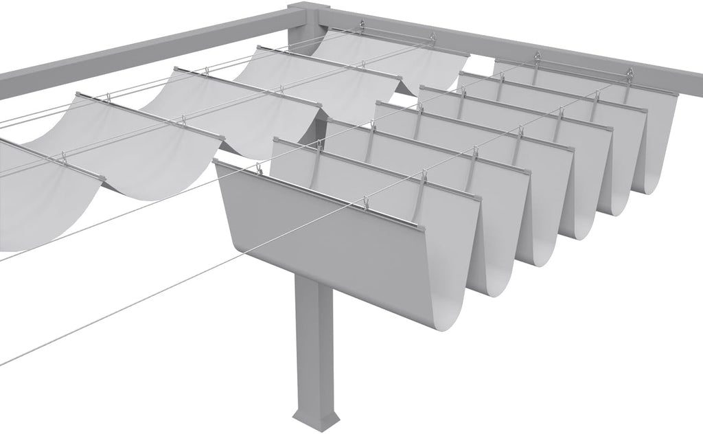 3' x 12' Waterproof Pergola Shade Cover Retractable Sun Shades Outdoor Patio Pergolas Canopy Replacement Pergola Kit