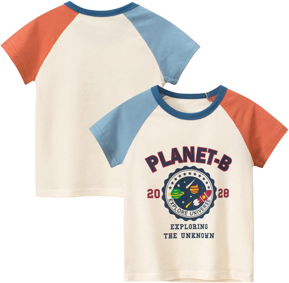 Boys' Pack Excavator Short Sleeve Crewneck T-Shirts Top Tee Toddler Boys' Value Pack Cotton T-Shirt