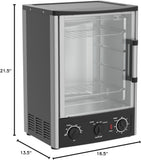 Vertical Countertop Oven with Rotisserie, Bake, Broil, & Kebab Rack Functions - Adjustable Settings - 2 Shelves