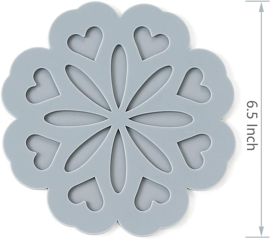 Set 4 Silicone Trivet Mat - Hot Pot Holder Hot Pads for Table & Countertop - Trivet for Hot Dishes - Non-Slip & Heat