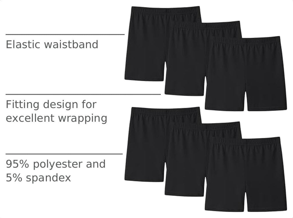 6 Pack Girls Biker Shorts Under Dresses Bike Short for Toddler Kids
