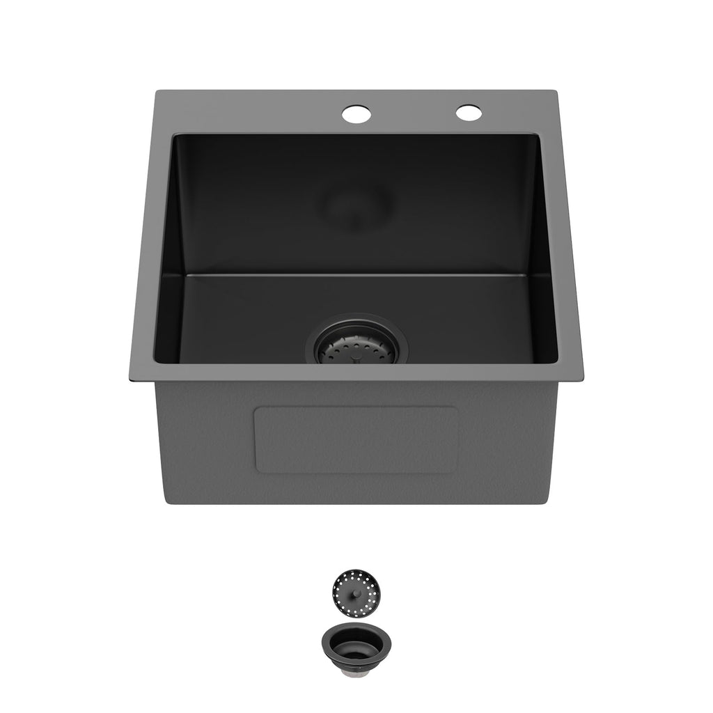 18 In Gunmetal Black Drop Bar Sink