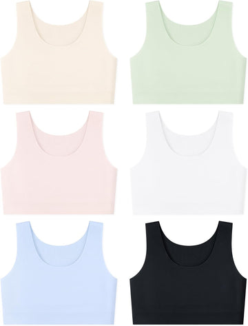 Girls Training Bras, Seamless No Pad Sports Bra Multipack
