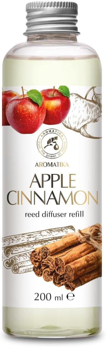 Reed Diffuser Refill Apple-Cinnamon 6.8Fl Oz - Room Fragrance with Cinnamon Essential Oil - Home Fragrance - Air - Set of 68