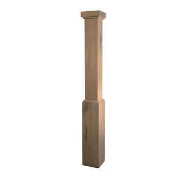 White Oak Box Newel, Rustic Style